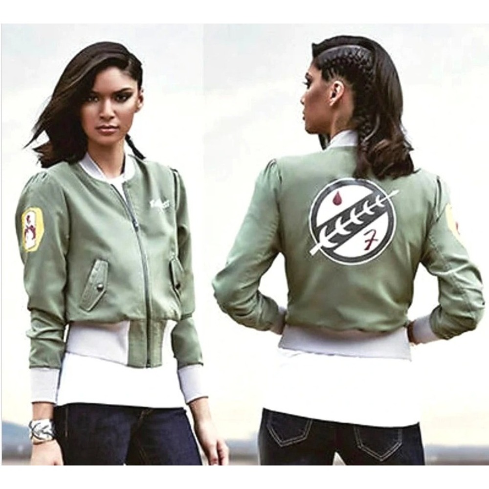 Her Universe Star Wars Boba‎ Fett Bomber Jacket Size XL Olive Green Mandalorian